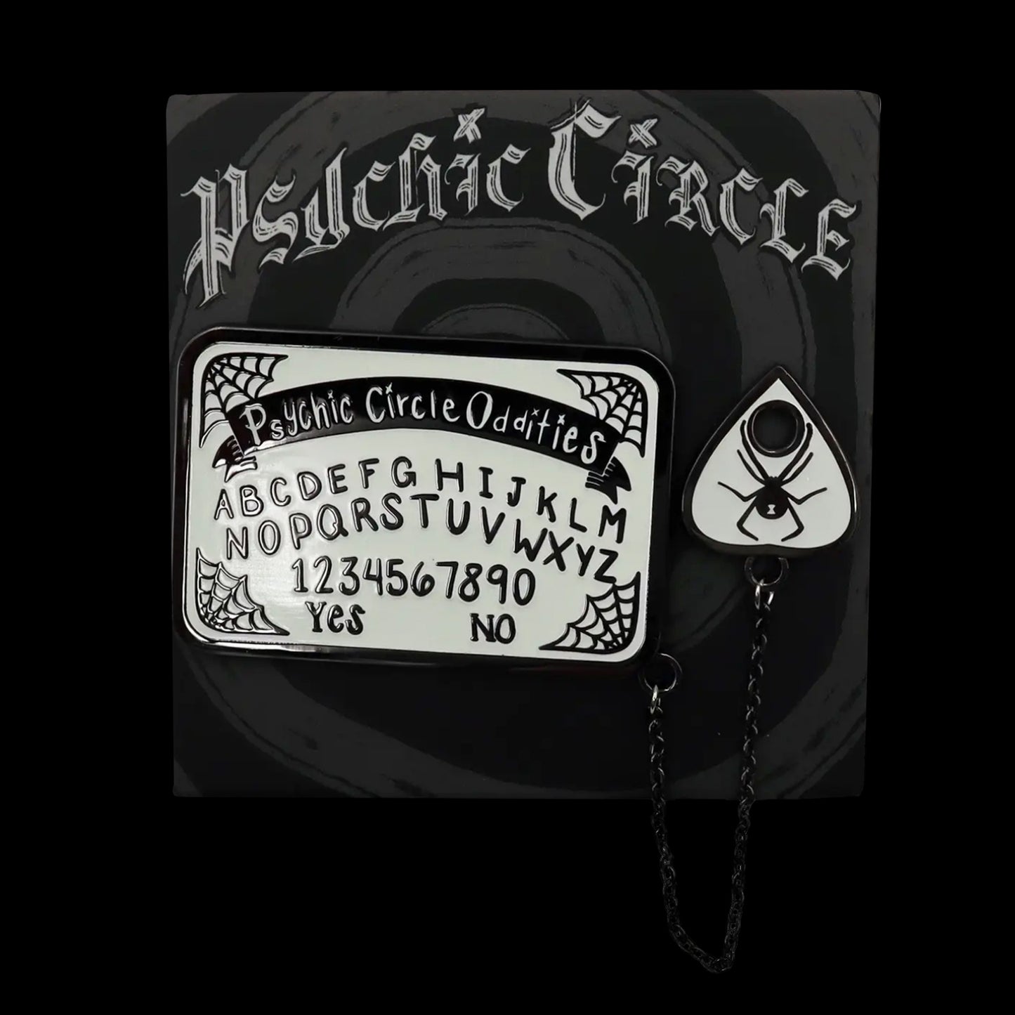 Glow in the Dark Ouija Chained Pin Set