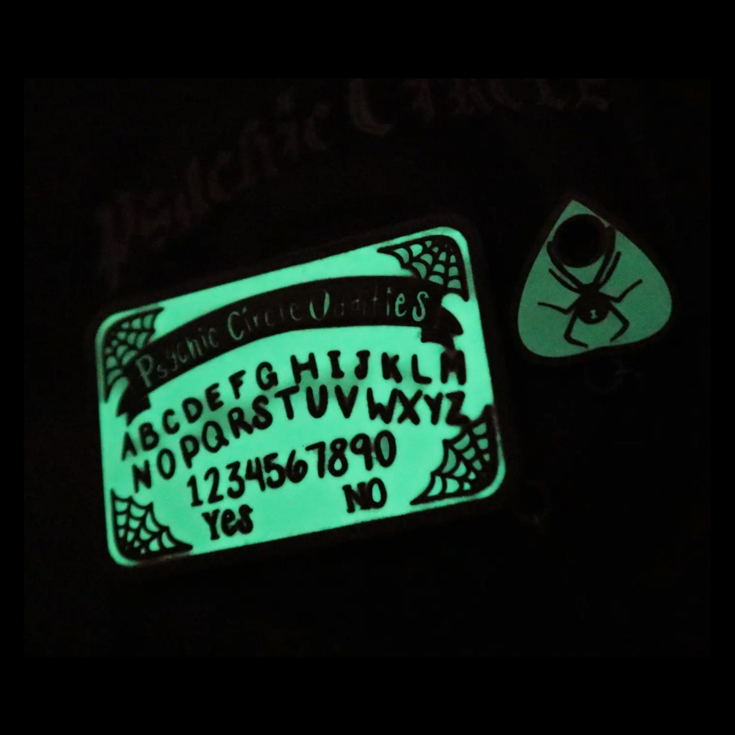 Glow in the Dark Ouija Chained Pin Set